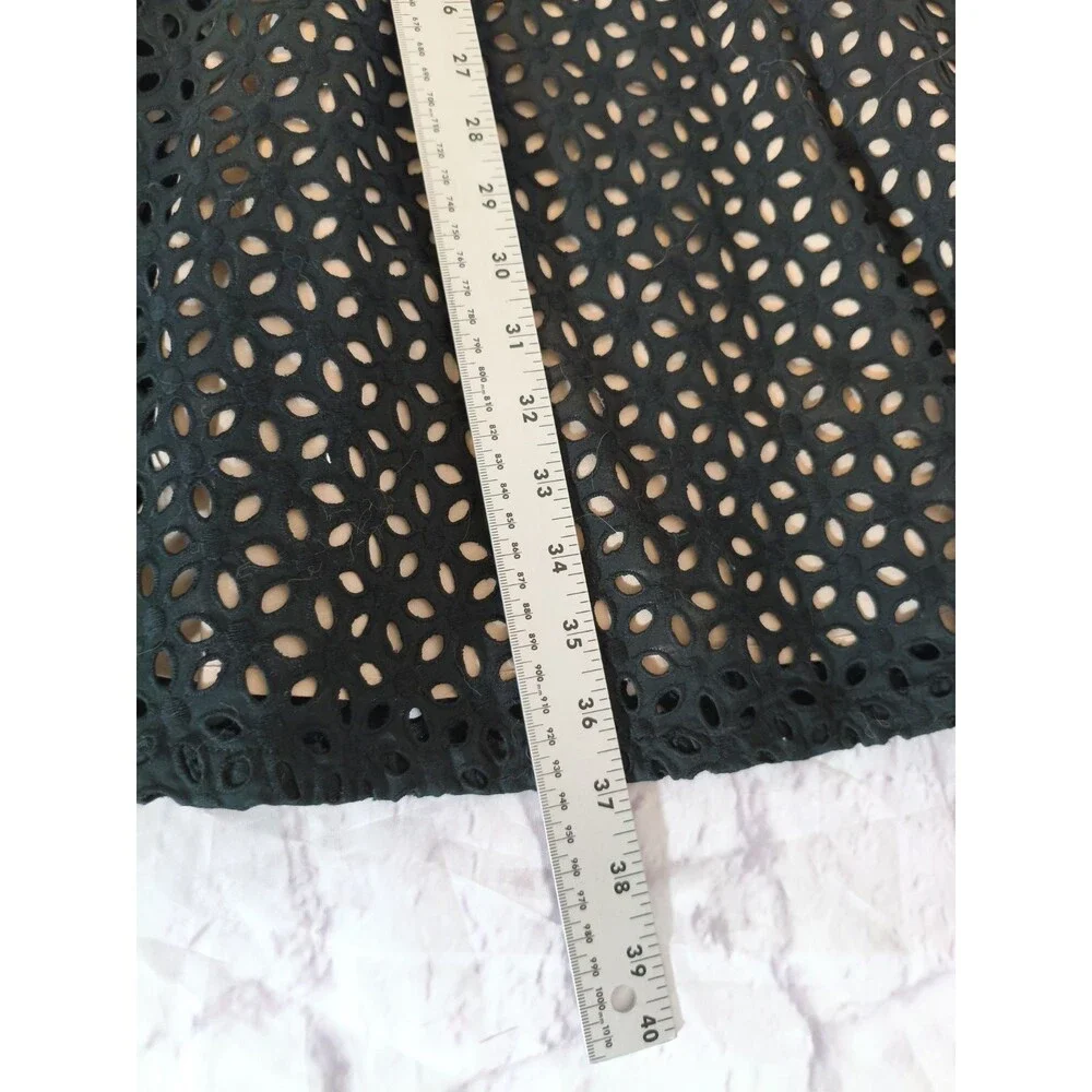 NEW‎ Ann Taylor LOFT Black Eyelet Lace Ribbon Tie Zipper Dress Womens size 8